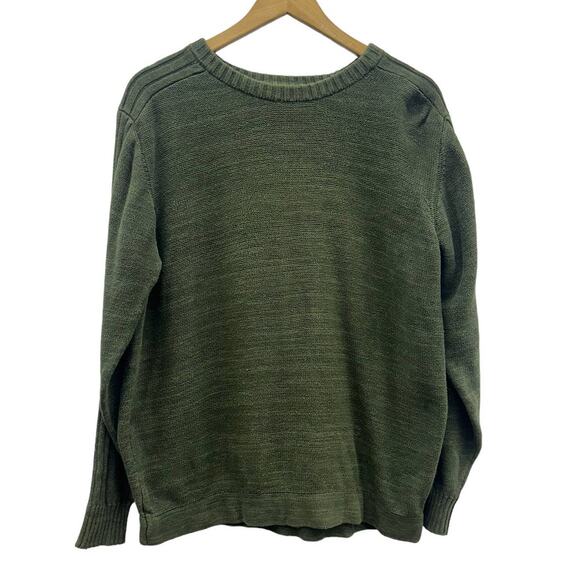Columbia Men's Military Green Crewneck Cotton Sweater Large - Picture 2 of 5